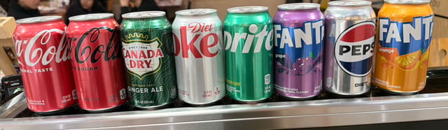 Cans of Soda.